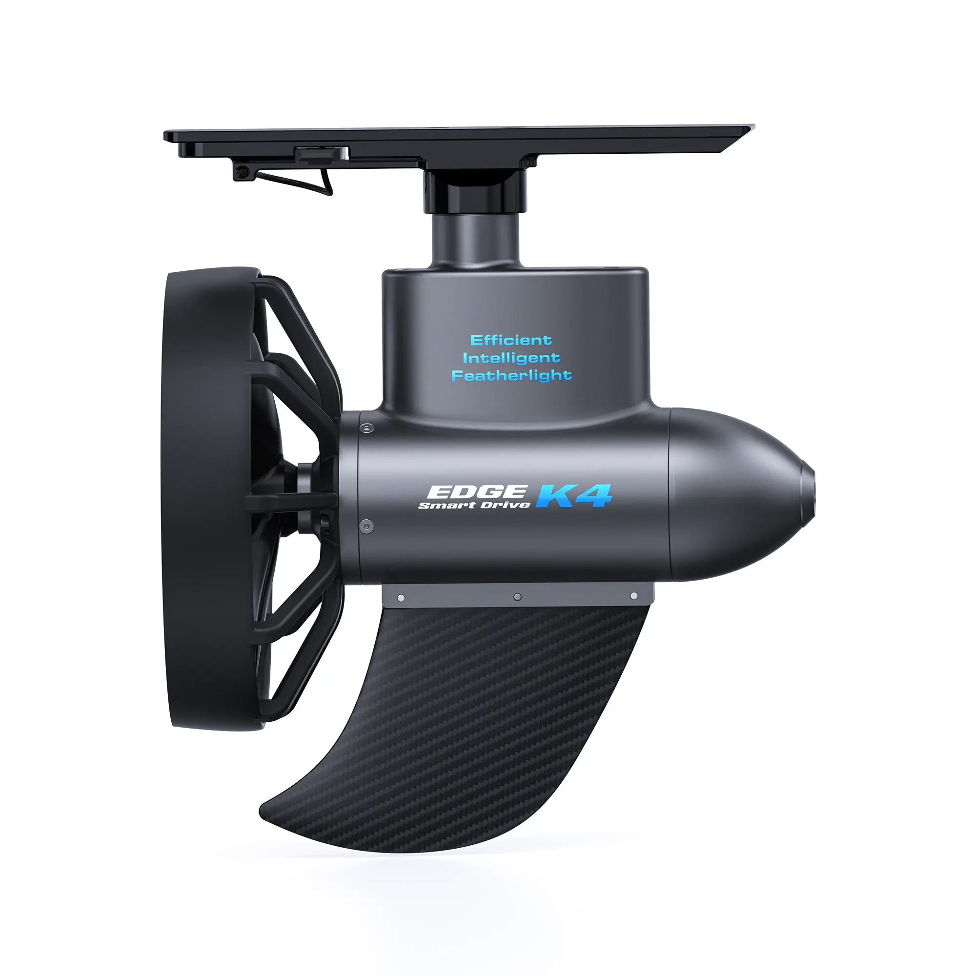 TEDGIX K4 Smart Drive underwater thruster unit featuring an integrated propeller and stabilizing fin design.