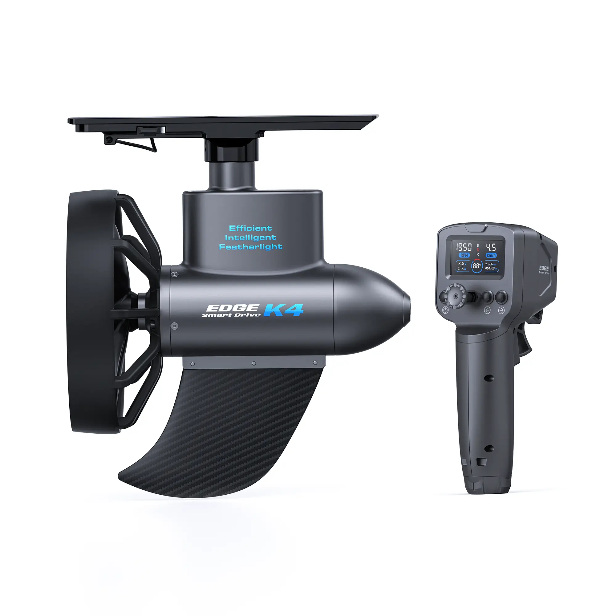 TEDGIX K4 Smart Drive underwater thruster unit paired with wireless remote controller (battery not included).