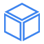 Cube icon illustrating the compact and travel-friendly portable size of the device.