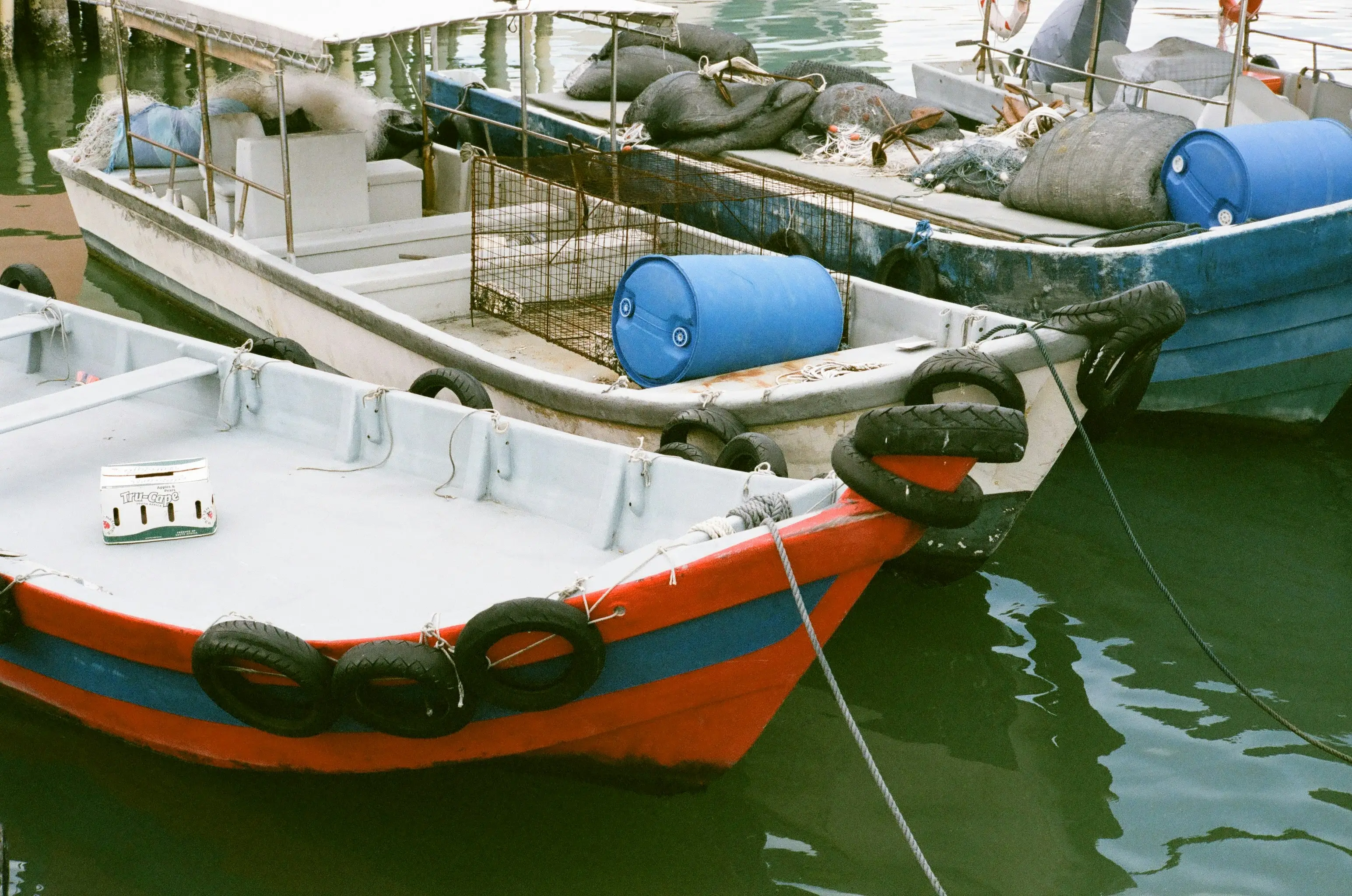 Small workboats using inboard engines with internal drive shafts and propellers