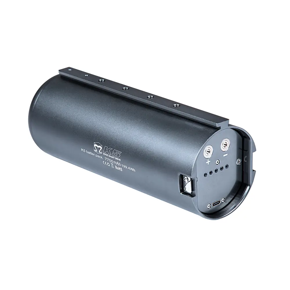 TEDGIX K5 long-range battery pack (199.4Wh / 7700mAh). High-capacity waterproof lithium battery for extended runtime.